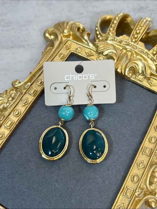 Chico's Jewelry - Chico's Teal Acrylic Drop Earrings